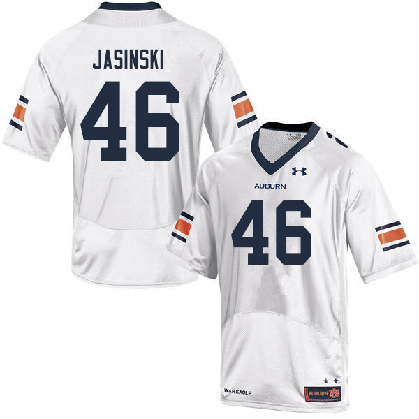 Men's Auburn Tigers #46 Jacob Jasinski White 2019 College Stitched Football Jersey